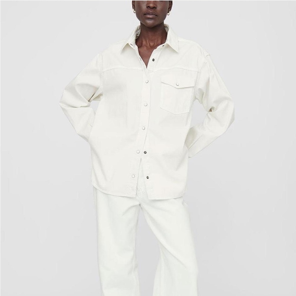 Anine Bing Sloan Shirt in Ivory